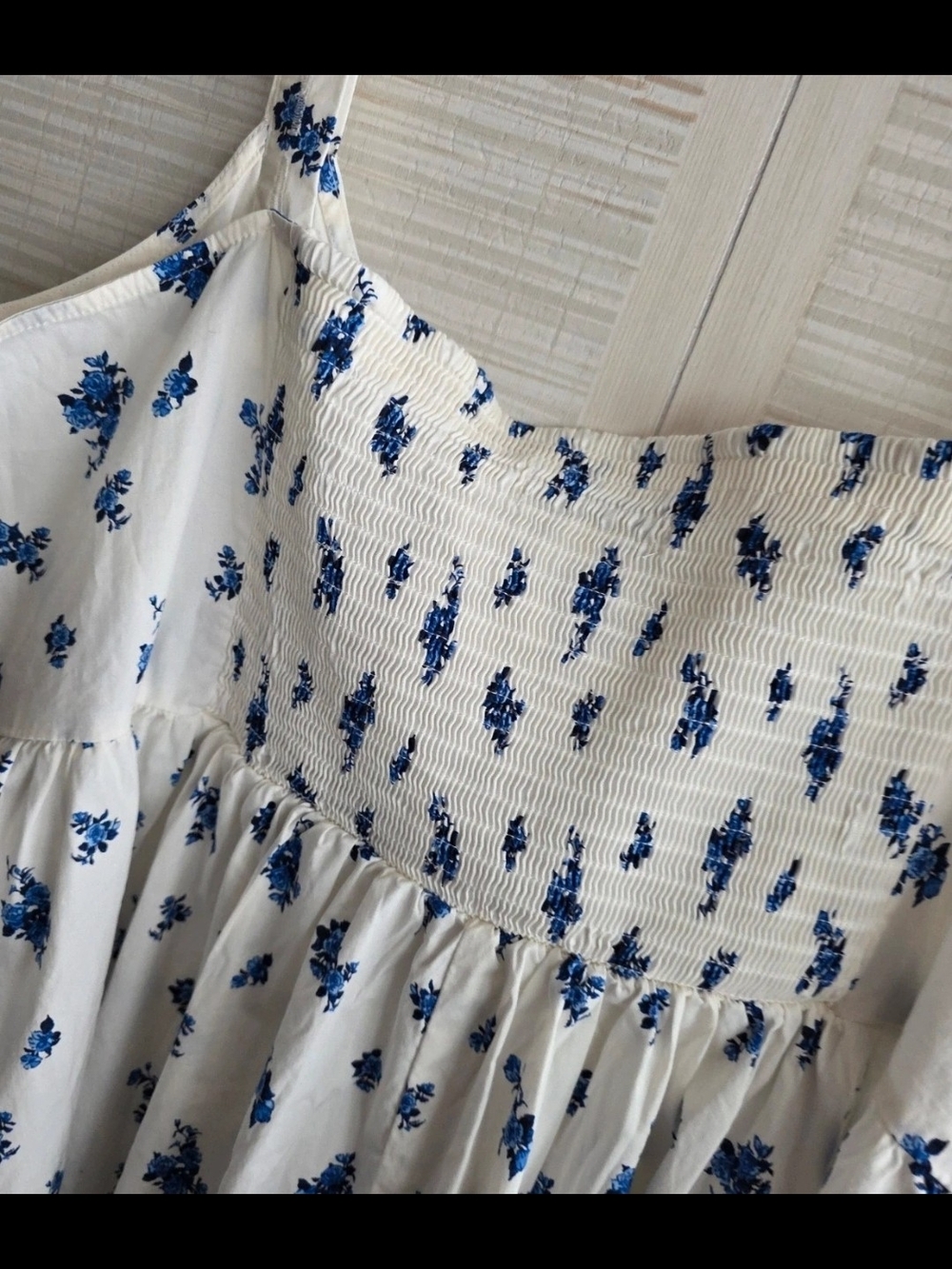 Ava & Viv White Midi Dress with Blue Floral Print Size 1X - Picture 8 of 8